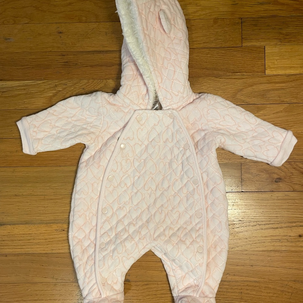 Nordstrom Newborn Winter Suit - Pink + Hearts